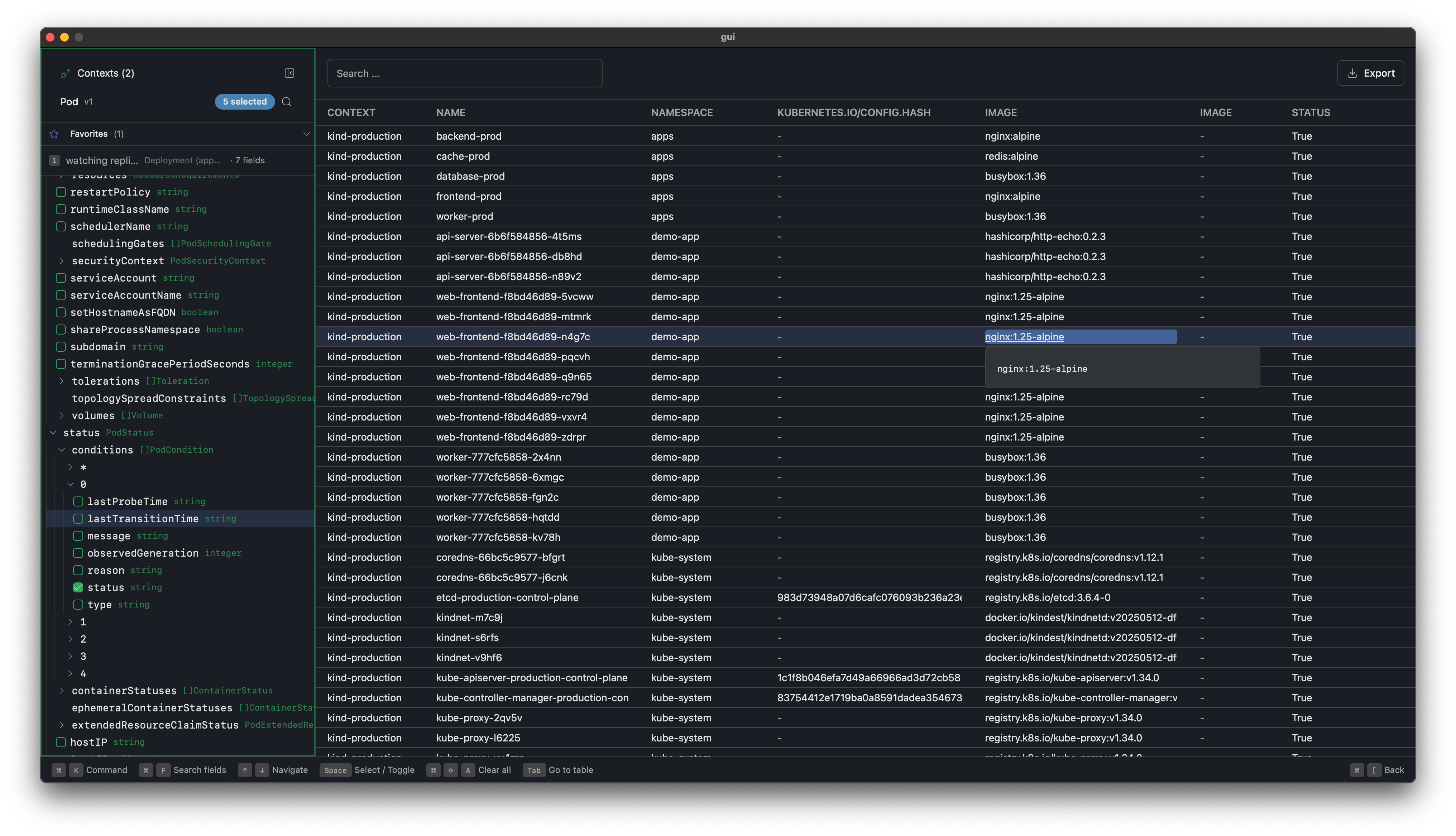 kattle - Pick any field from your Kubernetes clusters